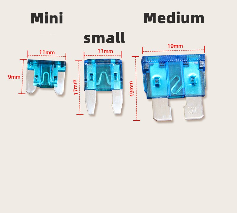 50pcs boxed medium car fuse set car circuit protection accessory repair tool plug-in truck assembly industrial/home 19mm*19mm