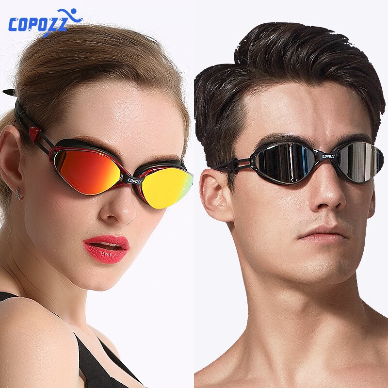 Copozz Professionele Zwembril Anti-Fog Uv Verstelbare Plating Waterdichte Siliconen Bril Voor Mannen Vrouwen Adult Eyewear