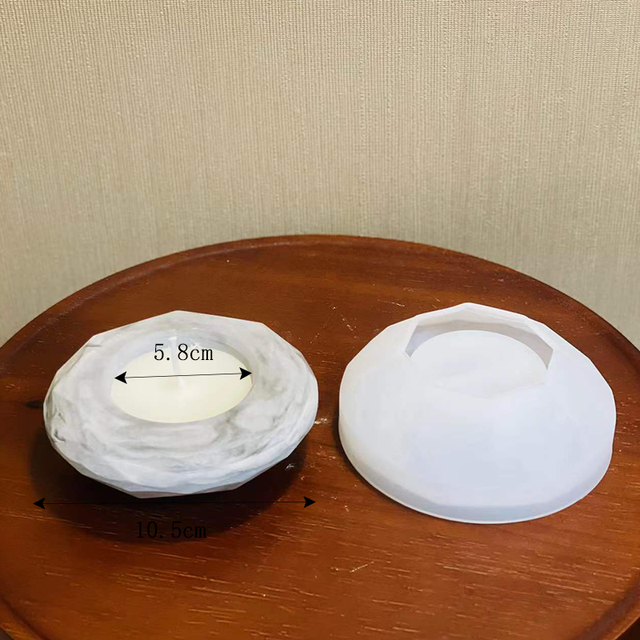 Moule porte-bougie en Silicone, en résine époxy, pour bricolage, en argile, en béton: jaune clair