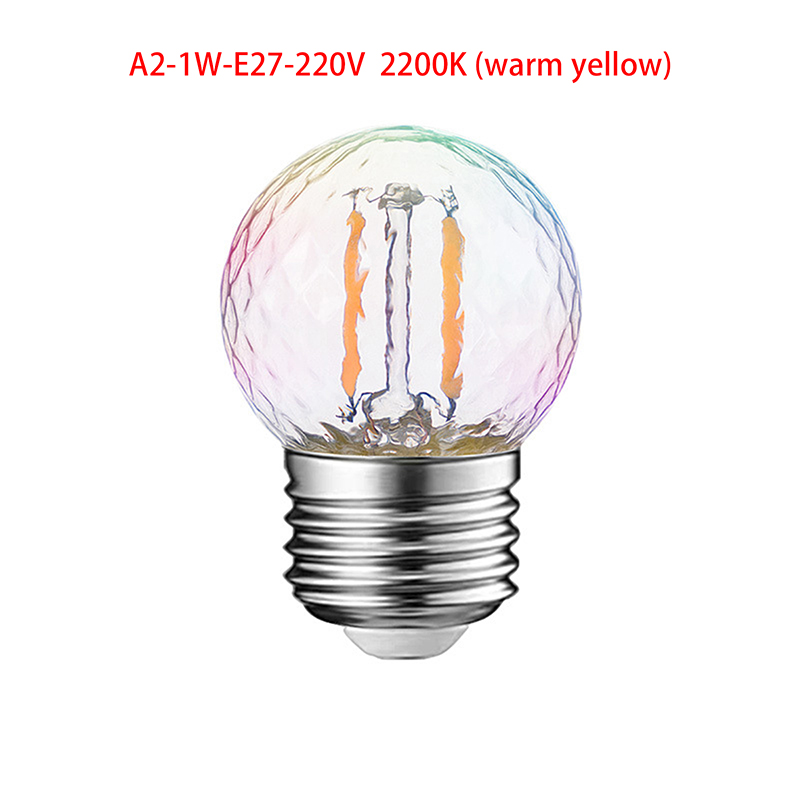 Led-pære  e27 220v e26 110v stk. spiralformet blød glødelampe 1w stk. varm hvid gul indendørs lysekrone rørformet kugleformet dekorative pærer: Foranderlig