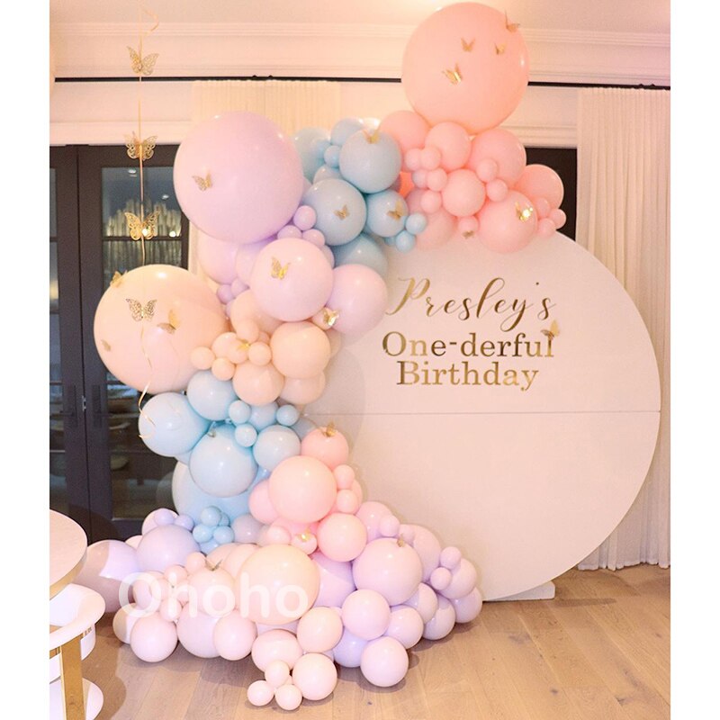 Ohoho Macaron Rainbow Pastel Balloon Arch Kit Kids Birthday Decoration Baby Shower Wedding Unicorn Party Decor Backdrop Globos