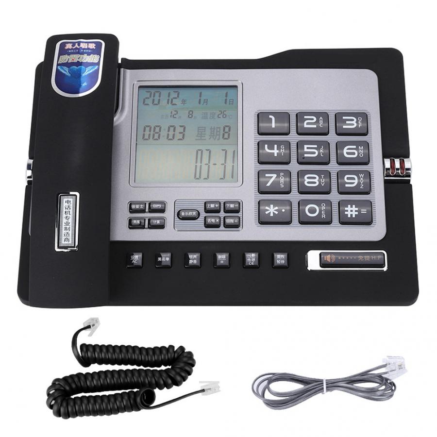 G026 eenvoudige vaste telefoontoestellen voor thuiskantoor en desktop: Zwart