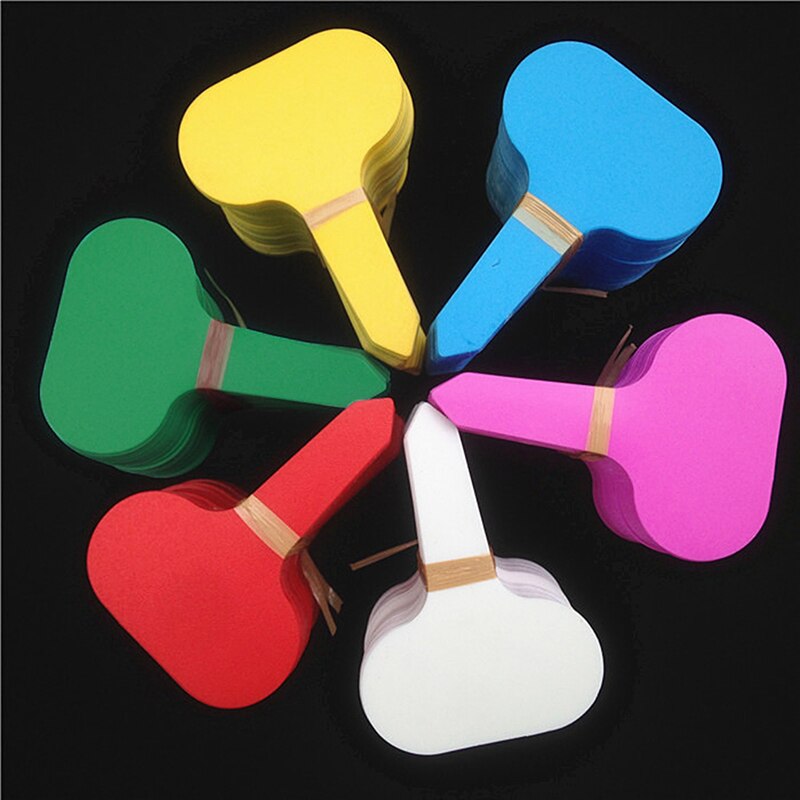 100Pcs Waterproof Plant Markers Mini Garden Sign Plant Labels Plants Tags Plastic Nursery T Type Colorful Flower Ornaments