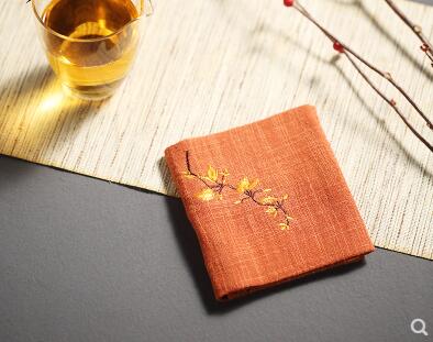 Simle Zen-Toalla de té de estilo chino, tapete pequeño de lino y algodón, paño de té absorbente grueso especial