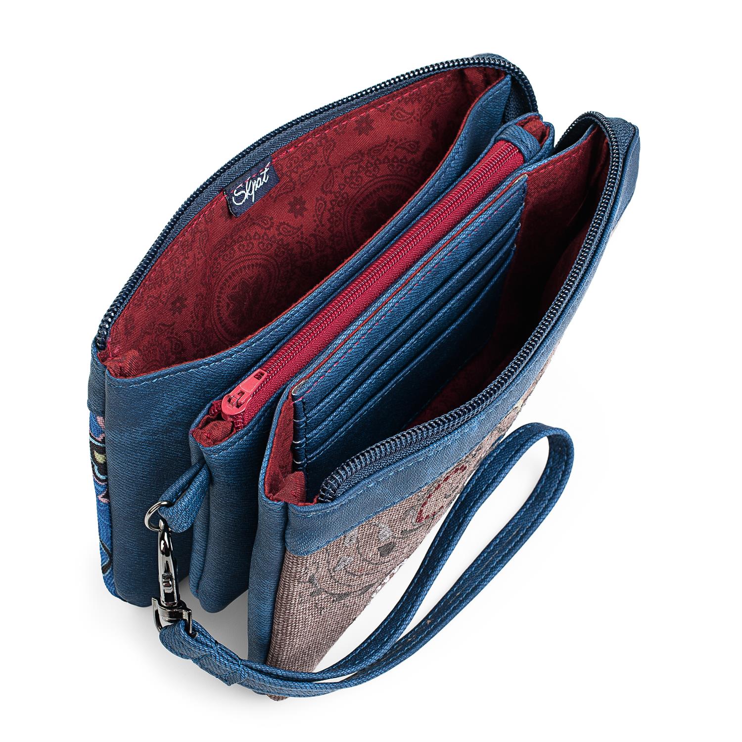 Skpat Sammlerstücken Hartford brieftasche, Brieftasche, karten halter UND PU UND Leinwand ändern geldbörse Triple Frauen De Leder CA