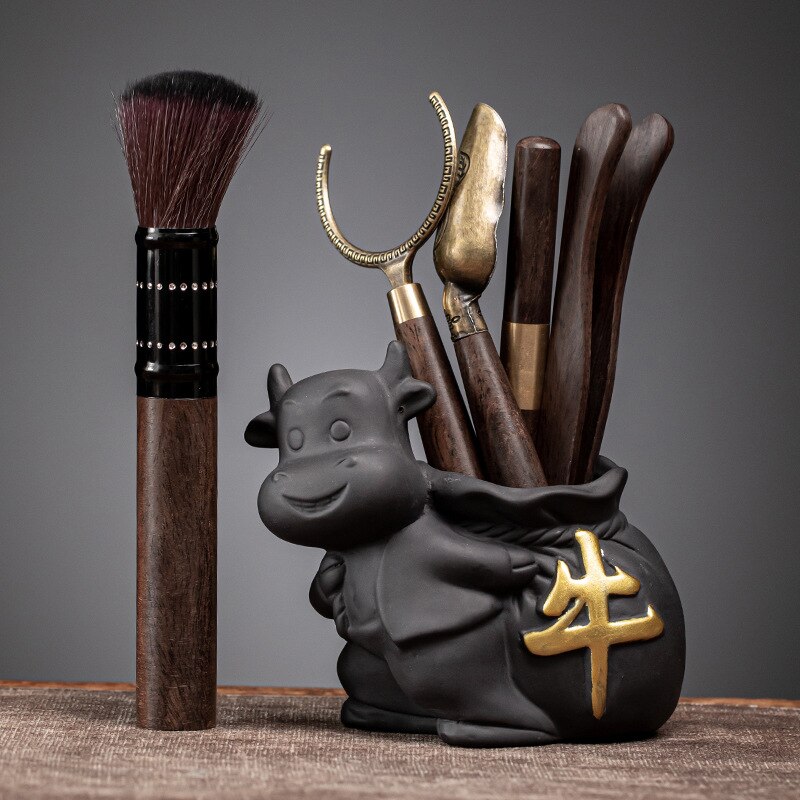 Tea Ceremony Six Gentlemen Tea Accessories Sandalwood Tea Knife Tea Clip Tea Spoon Tea Needle Practical Tea Set Ornaments ZH598: Colour 7