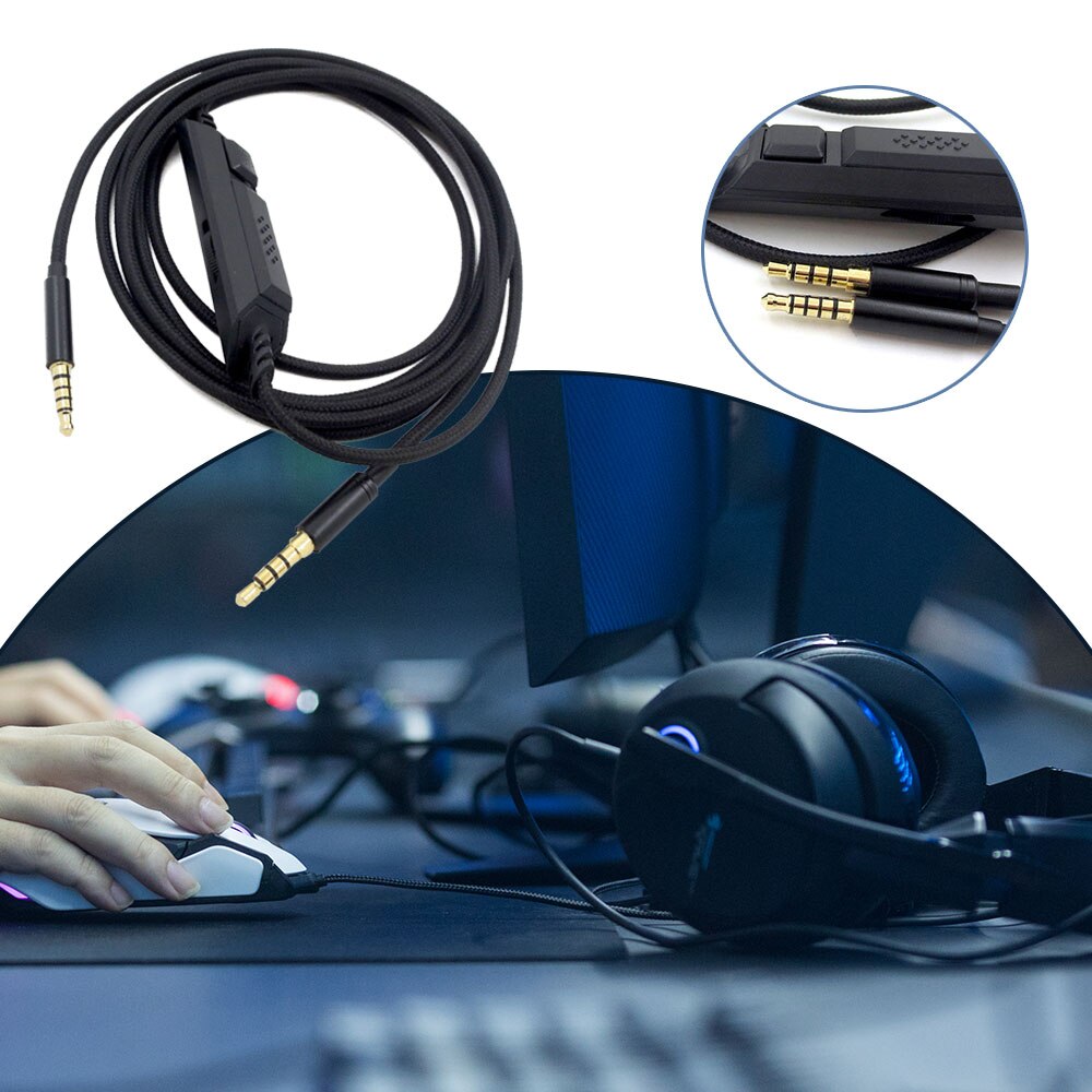 3.5Mm Jack Apparaat Inline Mute Kabel Voor Astro A10/A40/A30/A50/Logitech G233/g433 Wired Gaming Headset Zwart Hoofdtelefoon Accessoire