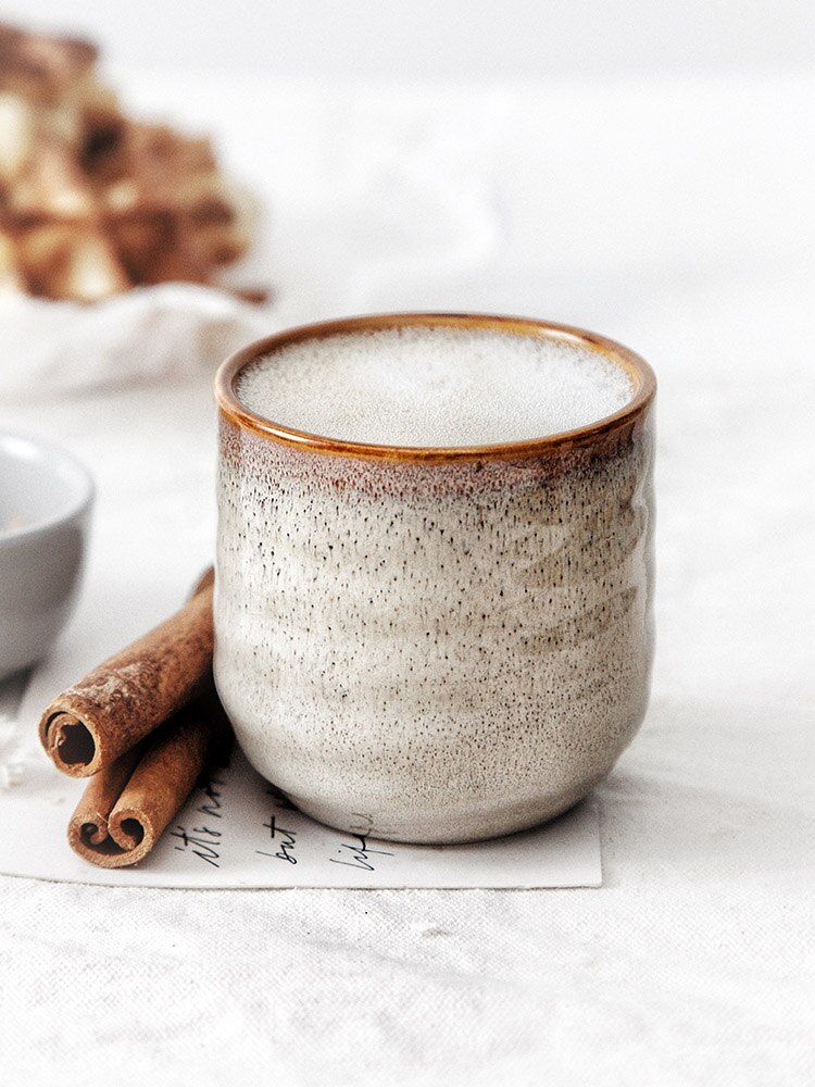 ANTOWALL Chinese Ceramic Tea Cup Klin Glazed 200ml Porcelain Teacup Warm Hand Cup Coffee Cup Milk Water Cup