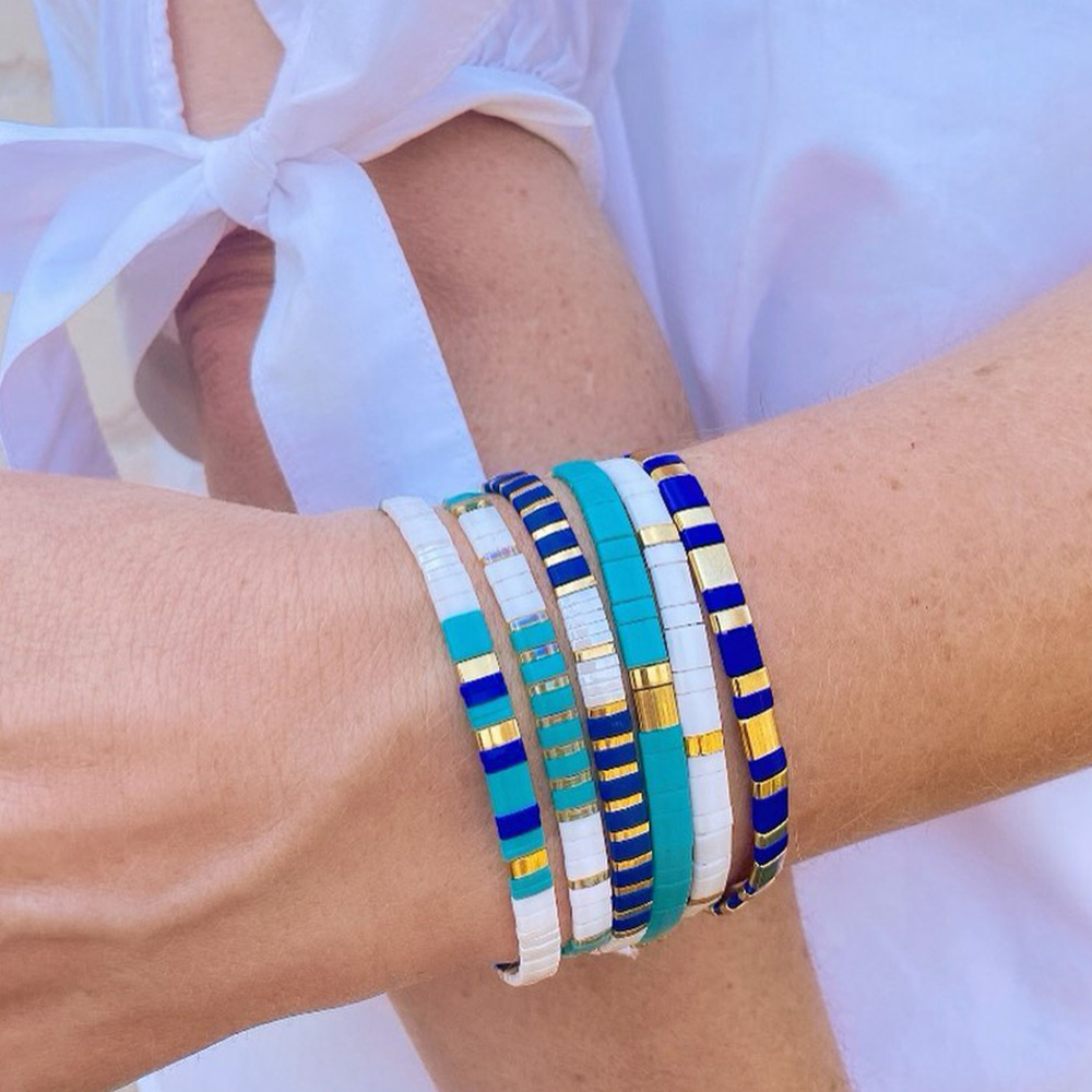 Pulsera Bohemia MIYUKI para mujer, brazalete de cuentas de TIla multicolor, joyería étnica, Bisutería