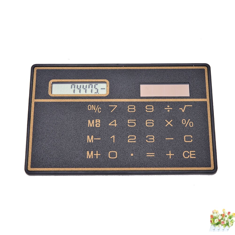 Mini Slim Credit Card Solar Power Pocket Calculator Counter Calculating Machine