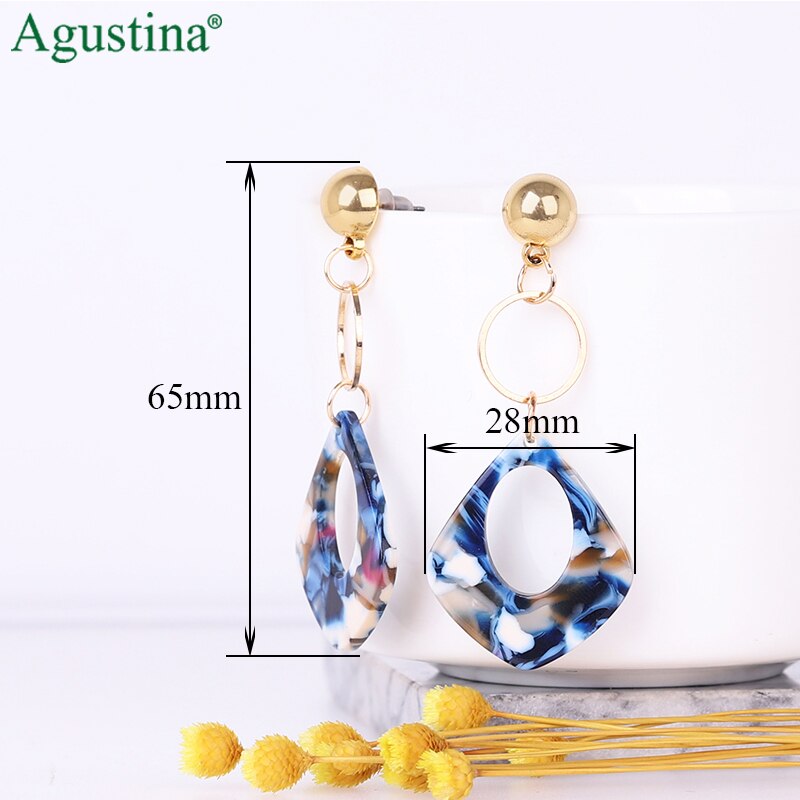 Agustina Acrylic earrings jewelry blue earrings women earrings geometry long earring bohemian earings luxury boho: A18