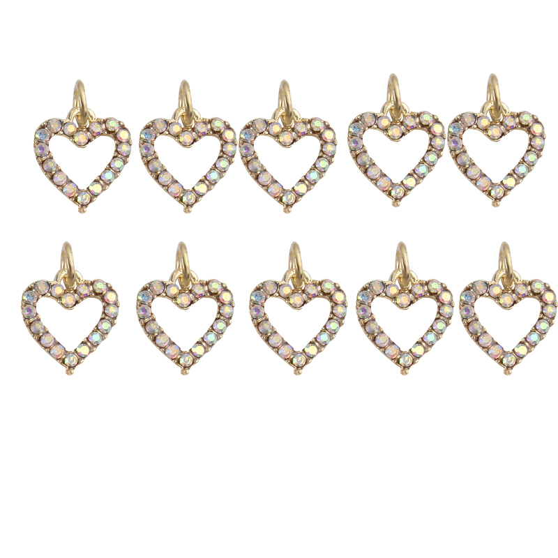 10Pcs Luxurious Hollow Dangle Nail art Charms Golden Star/Heart/Moon /Christian Cross Nail Piercing Jewelry Nail Hoop Pendants#5: 844