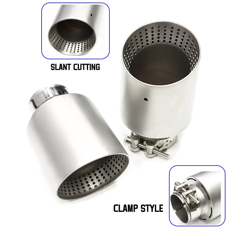 Embout de silencieux d'échappement universel GTI Golf 7 MK7, 57mm/60mm, 1 pièce, en acier inoxydable mat, pour voiture