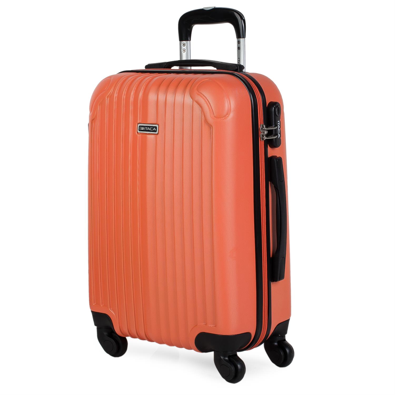 Itaca Modell Sevron Reise Koffer Wagen Kabine Starre 55Cm ABS Einstellbare Griff 2 Griffe UND Schloss Es: Orange