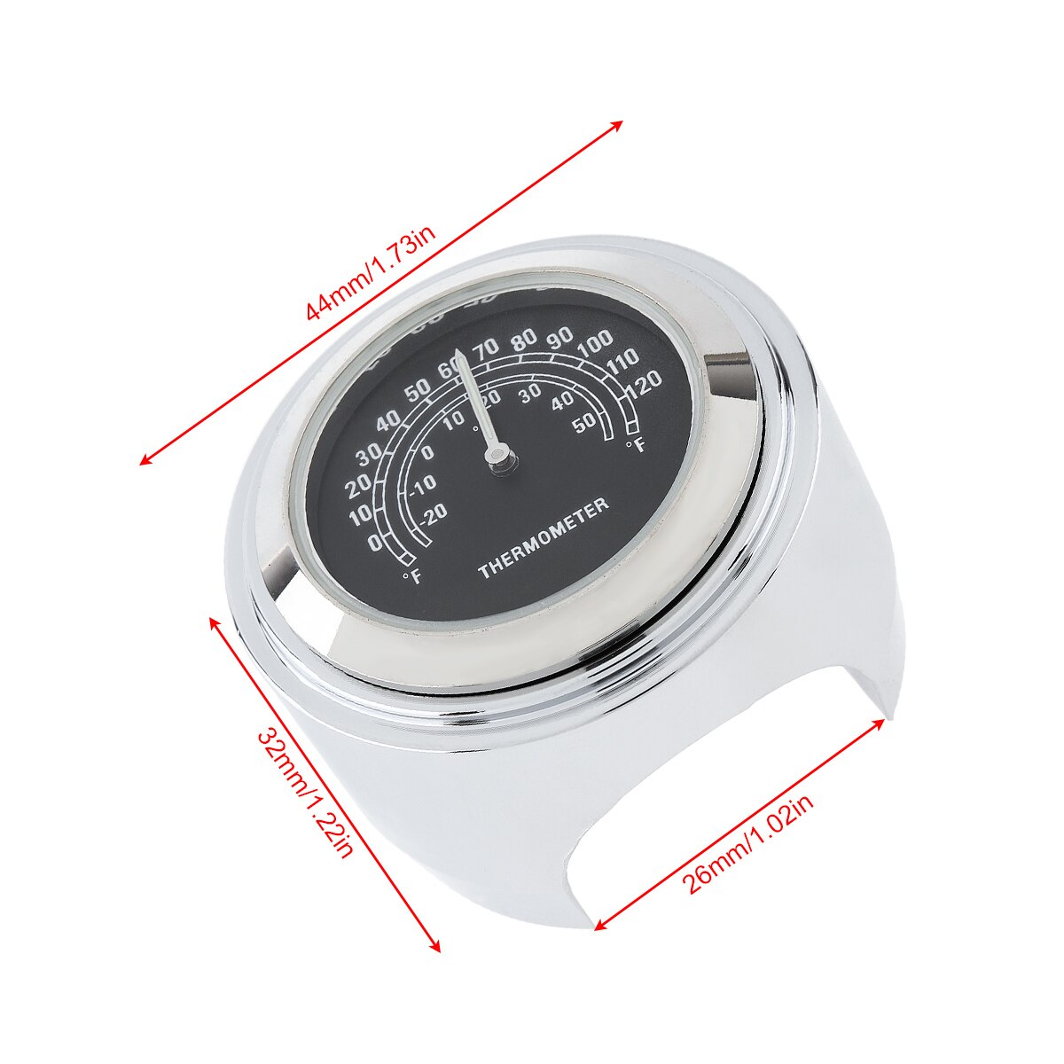 1 stk universal styr montering temp motorcykel termometer ur vandtæt termometer til 7 / 8 "  / 1 " motorcykel styr