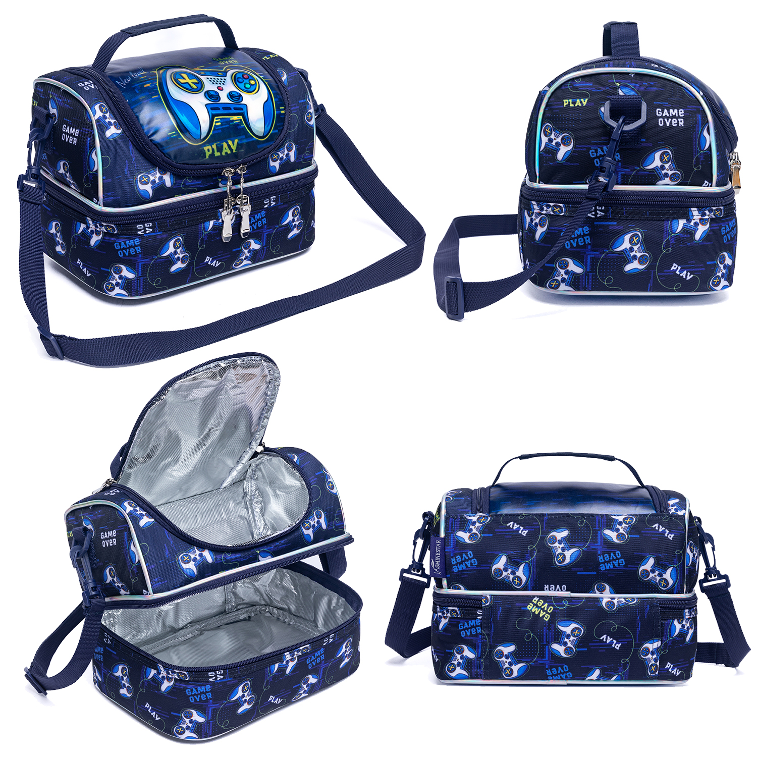 Lunch Box for Boys 5-12 Bento Box for Kids with Ice Pack Lunch Box with Stainless Steel Water Bottle