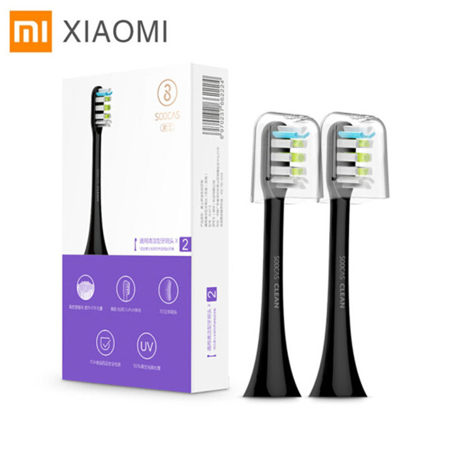 2 uds cabeza de cepillo para Xiaomi Soocas Soocare X3 reemplazo de cepillo de dientes: Black