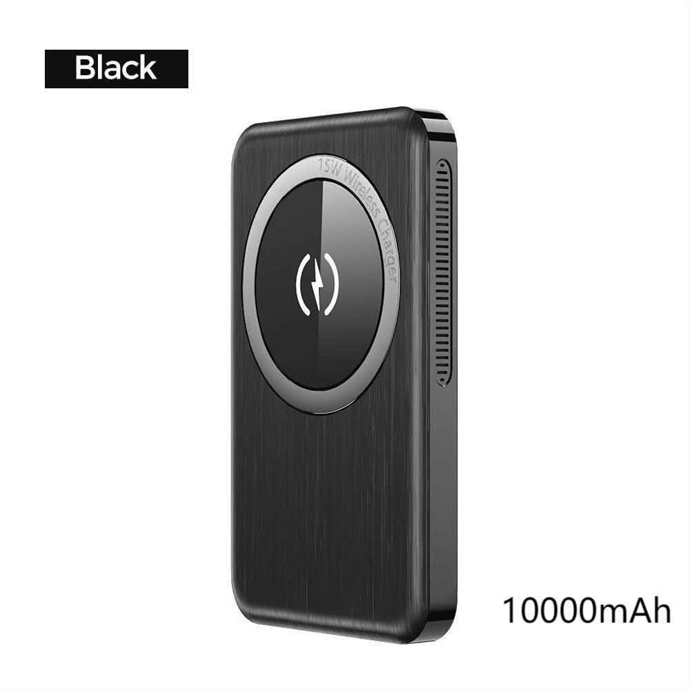 Power Bank Draadloze Oplader 10000Mah Pd 20W Ultra-Dunne 15W Magnetische Opladen Voor Iphone 12 Pro mini Max Voor Magsafe Power Bank: Black 10000mAh