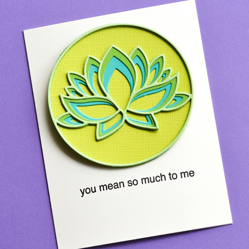 Round Frame Lotus Embossing Layering Metal Cutting Dies For DIY Layered Background Card Scrapbooking Making No Stamps