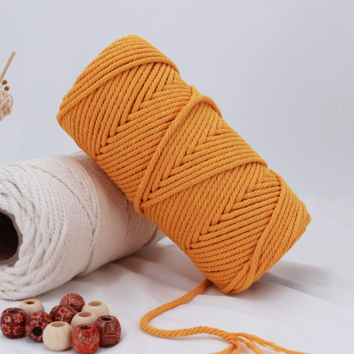 4 mm natuurlijk katoenen macrame touw macrame katoenen koord voor muuropknoping plantenhangers ambachten cadeauverpakking en bruiloftsdecoraties: Black