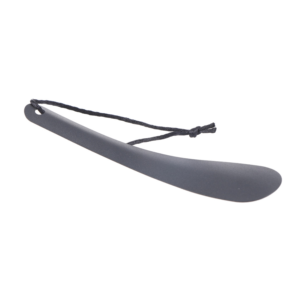 1 st svart aluminium skolyftare flexibel robust slip 19 cm skohorn sked form skohorn