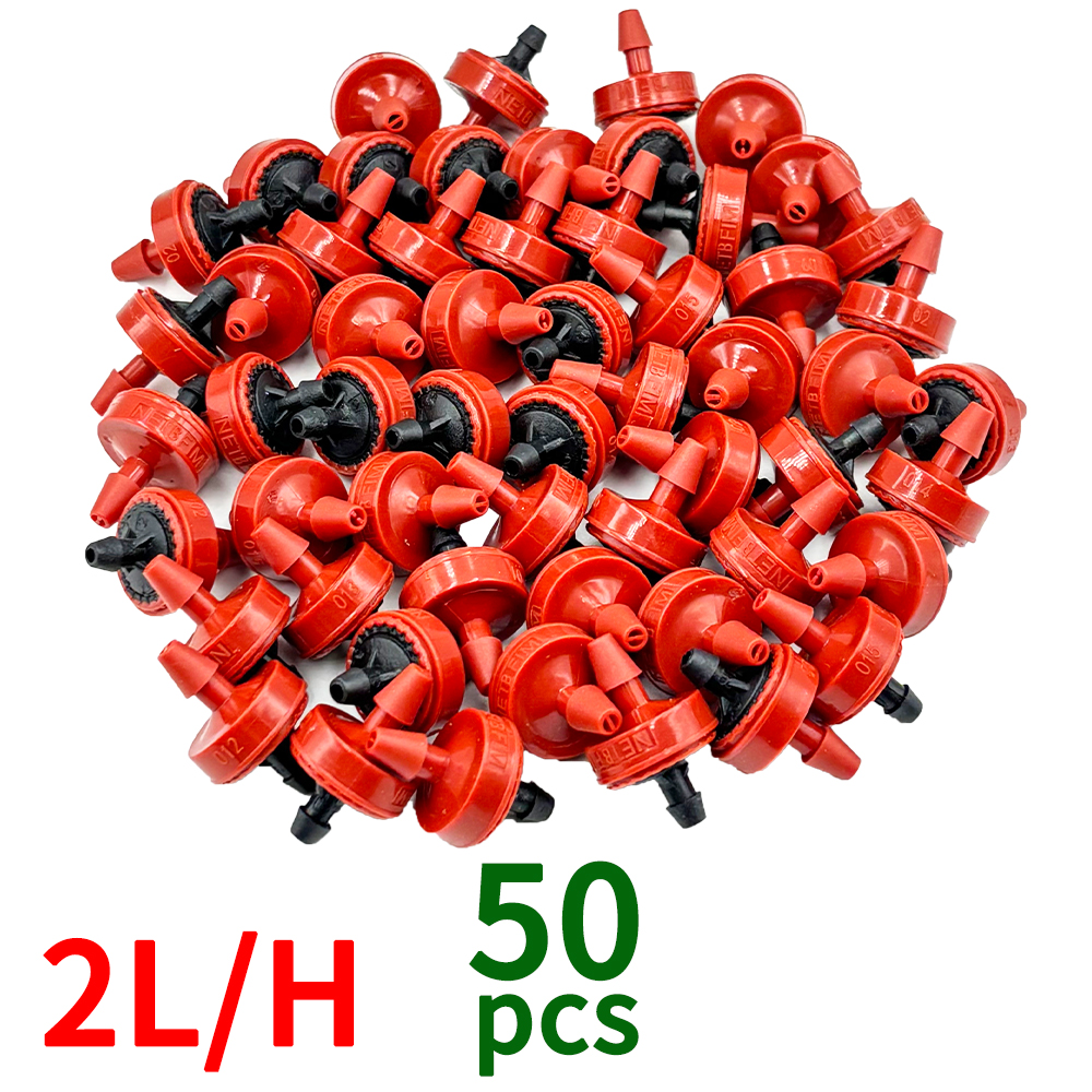 20-50 stk. drivhus 8l/ t justerbar dråbe, trykkompenserende drypper 2l/h 4l/ t emitter drypvandingssystem til haven: Lilla