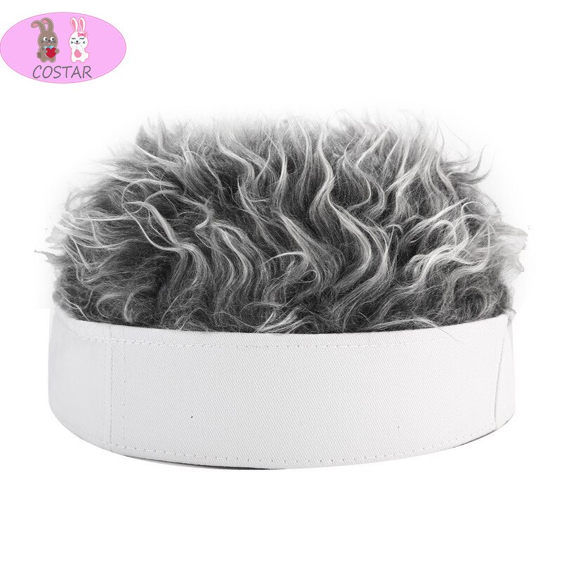 COFUN 2020 odzież Streetwear na jesień i zimę śmieszne czapka z peruką mężczyzn