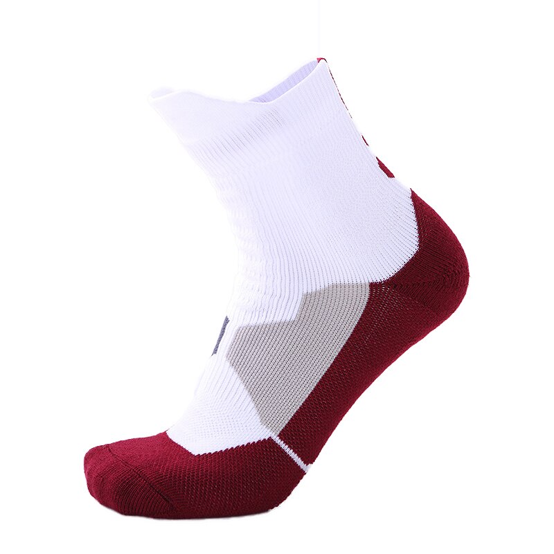 Men Women Sports Socks Breathable Running Fitness Basketball Cycling Compression Elastics Sport Sock for Adult: WZ071-White