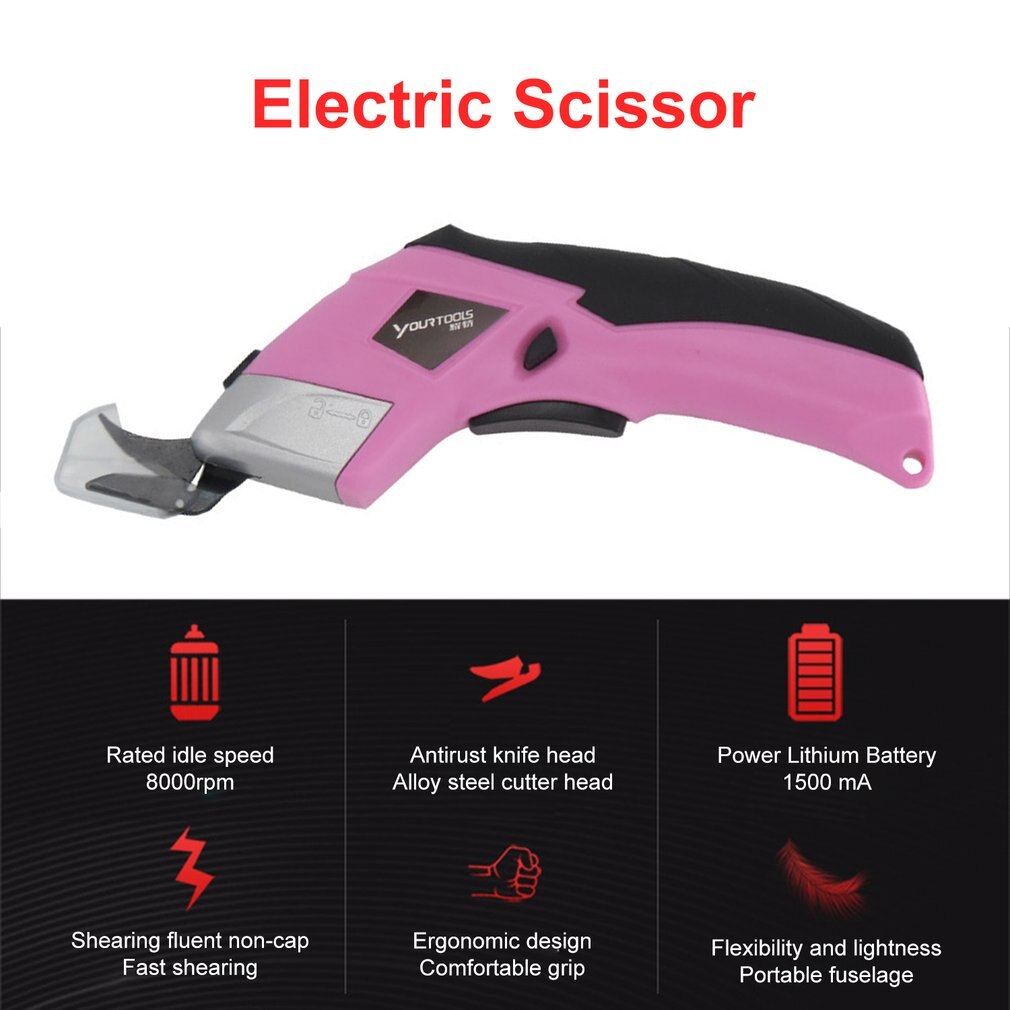8000RPM Electric Fabric Scissors Box Cutter USB Cordless Shears Cutting Tool for Crafts Sewing Cardboard Scrapbooking CS4001