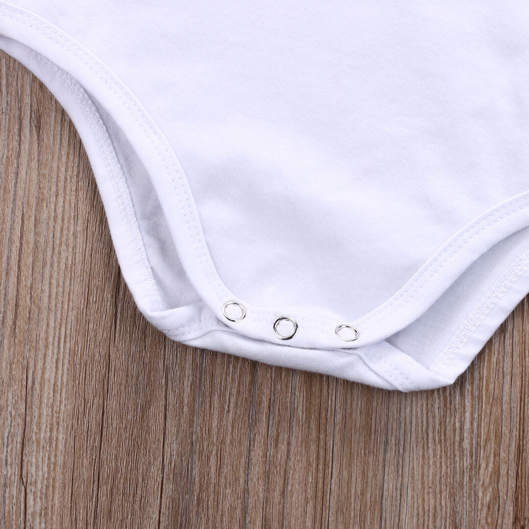 Infant Baby Boys Girls Bodysuit Summer Clothes Short Sleeve Letters Jumpsuit Outfits Sunsuit Size 0-24M