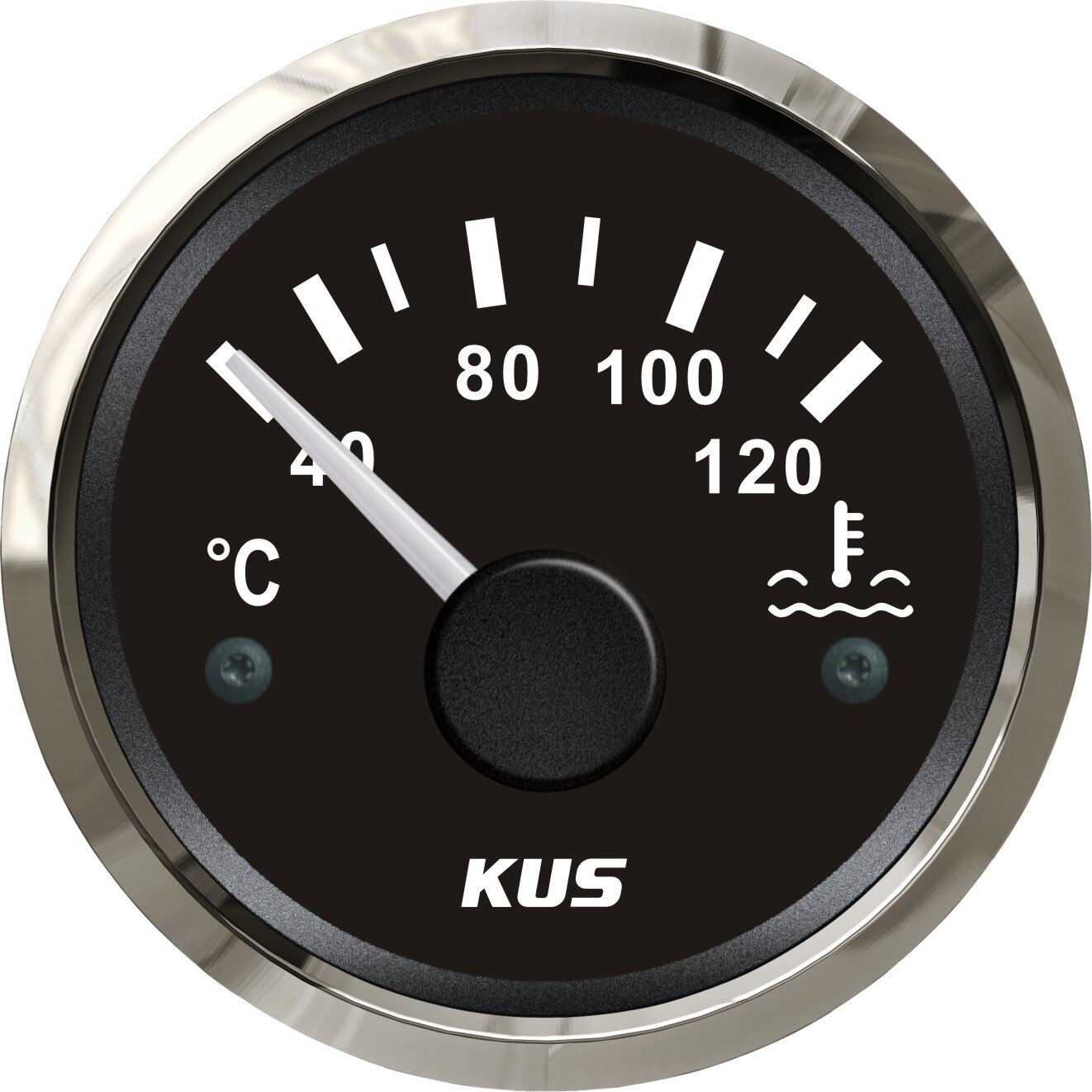KUS Marine Engine Water Temperature Gauge Boat RV Car Temp Meter Gauge Black 40-120 Degree