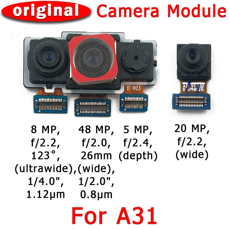 Originalt for- og bagkamera til samsung galaxy  a31 a315 hovedvendt kameramodul flexkabel udskiftning af reservedele