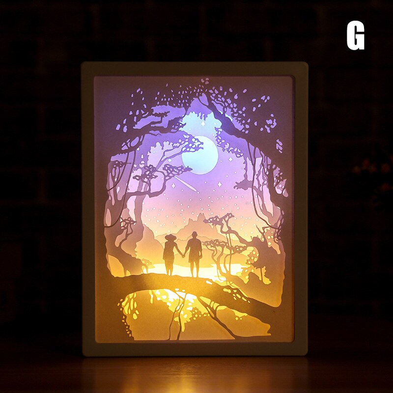 Art Decoratie 3D Papier Carving Licht Lamp Led Voor Thuis Slaapkamer Nachtkastje L9 #2
