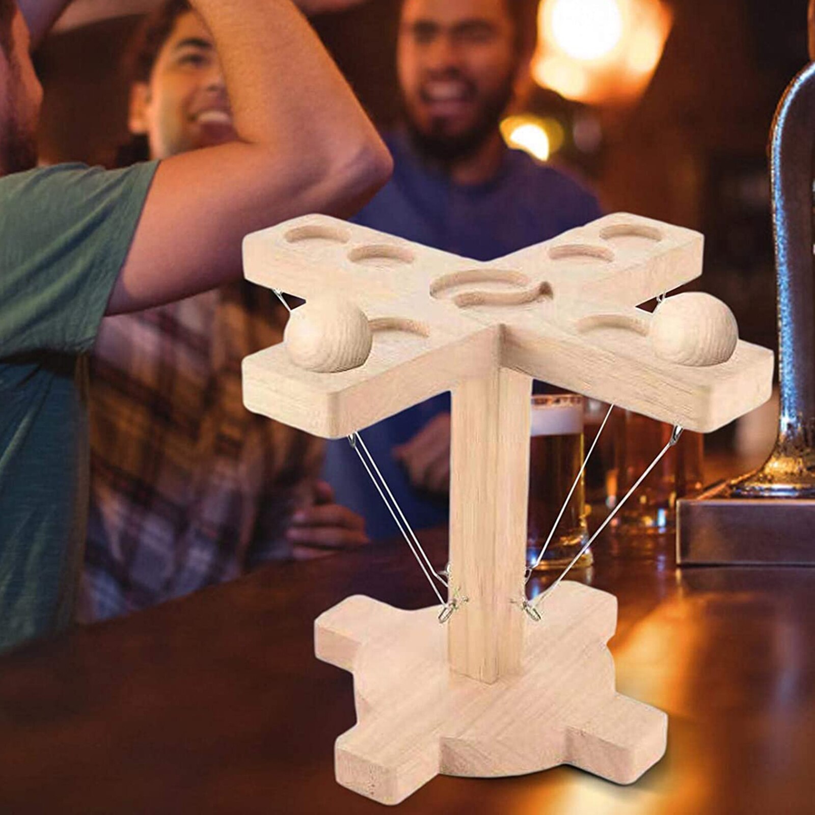 Outdoor Handgemaakte Houten Ring Toss Haken Interactief Spel Voor Bars Volwassenen