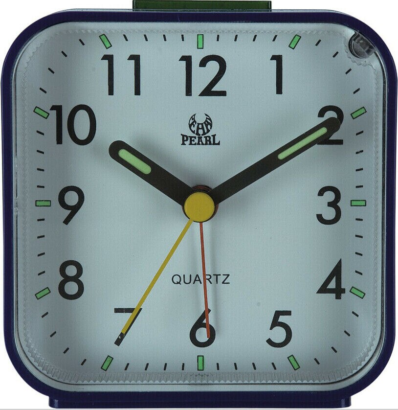 Classic Stille Wekker Quartz Uurwerk Batterij Wekker Thuis Bureau Tafel: Blauw