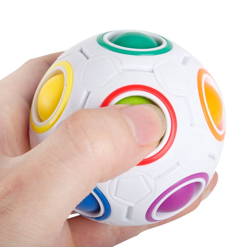 7cm magiske regnbuebold fodbold terning stressbold hotteste dekompression finger legetøj børn voksen jul