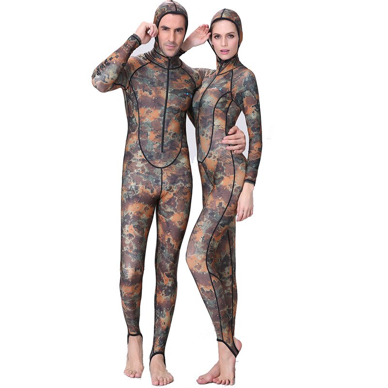 Dive&amp;Sail Rash guard Swimming Suit spearfishing Spandex couple Camo Skin DIVE One piece UV proction Men Women Surfing suit