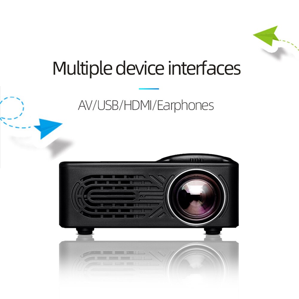 814 Mini Projector 1080P Full HD LED Projector USB HDMI Beamer UK Plug LED Video Movie Party Mini Proyector Portable Home Theate