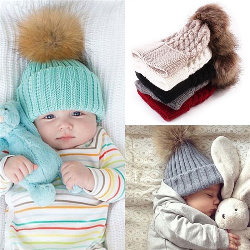 Vinter varm mössa för nyfödd mössa baby småbarn barn pojkar flickor stickad virkad mössa vinter varm mössa