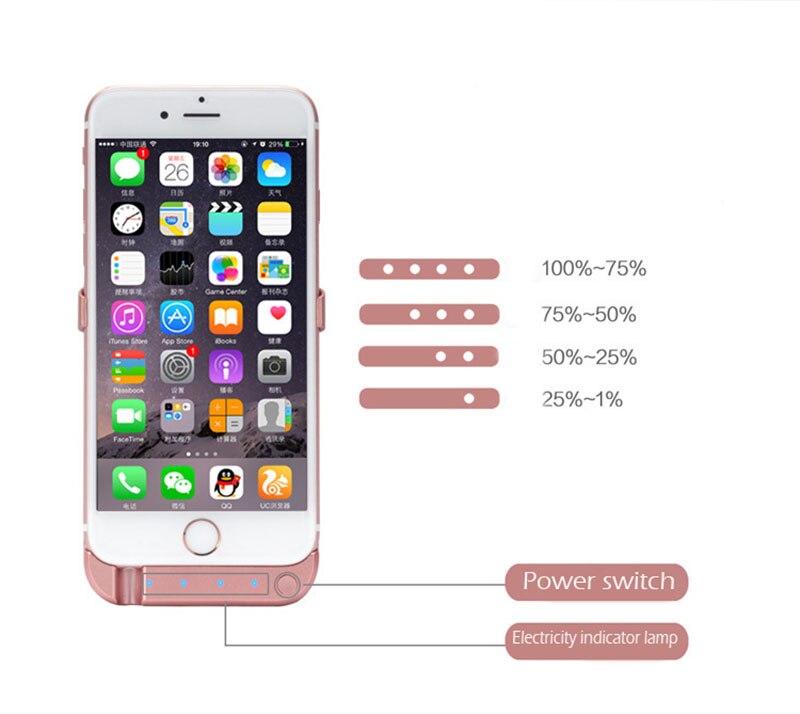 10000mAh Batteria Esterna di Sostegno di Caso del Caricatore per il iPhone 5 S 5 SE Powerbank Ricarica Copertura di Caso per il iPhone 5 5 S 5SE Cassa di Batteria