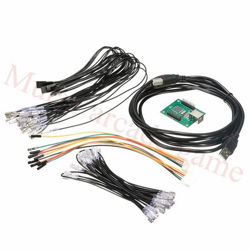 Jamma – Interface de contrôleur USB pour PC PS3 Arcade, 2 joueurs, encodeur USB, MAME, clavier Multicade, carte d'encodeur de Joystick: Board with wire
