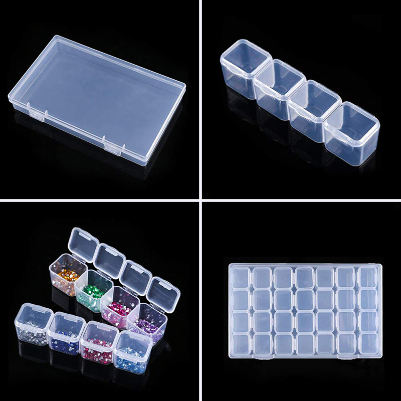 56/28/64 Grid 5d Diamond Painting Accessories Storage Box Diamond Painting Drill Storage Box Transparent Container For
