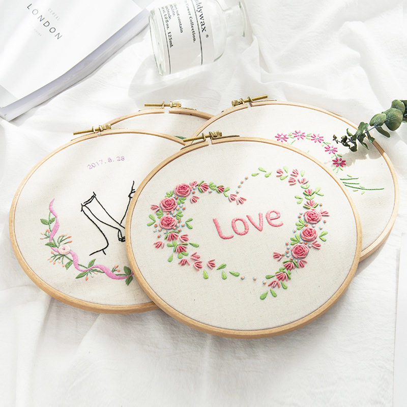 Plant Heart Handcraft Embroidery 3D DIY Embroidery Materials Package Beginners Embroidery Frame bordado Sewing Needlework Set