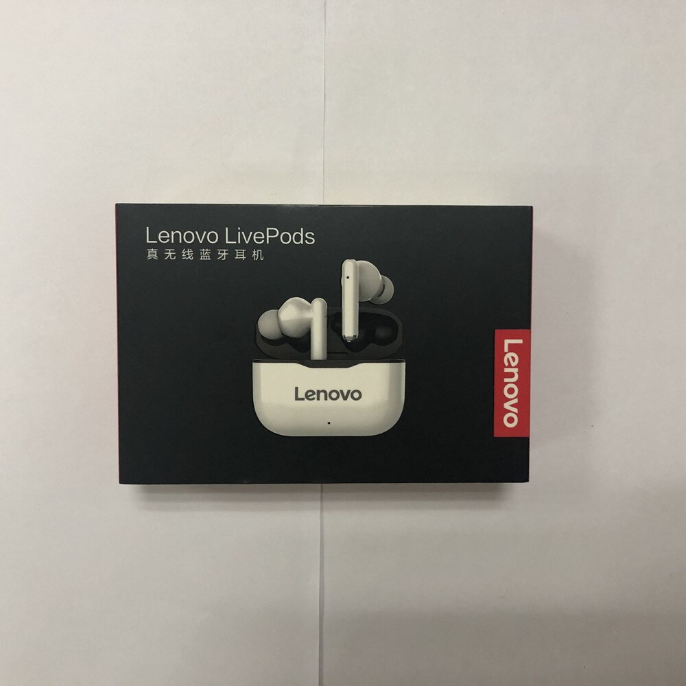 Lenovo-auriculares inalámbricos LP1 con TWS, cascos con Bluetooth 5,0, estéreo Dual, reducción de ruido, bajos, Control táctil, modo de reposo Larga, 300mAH