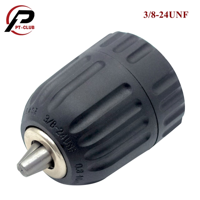 Keyless Drill Chuck 3/8-24UNF 1/2-20UNF Mount 0.8-10mm Self-Tighten Drill Chuck for Multiple Purposes Hand Drill Chuck: 3 to 8-24UNF