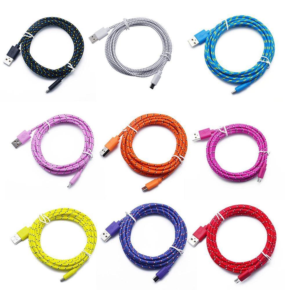 1m 10 farben Nylon Geflochtene Mikro USB Kabel Daten synchronisieren USB Ladegerät Kabel Für Samsung Xiaomi Android Telefon Kabel schnelle Ladung