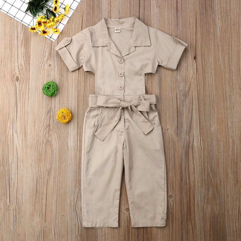 2-7Y Nuovo di Estate Del Bambino Delle Ragazze Dei Capretti di Modo Pantaloni Pagliaccetto Tute Tuta Outfit Abbigliamento