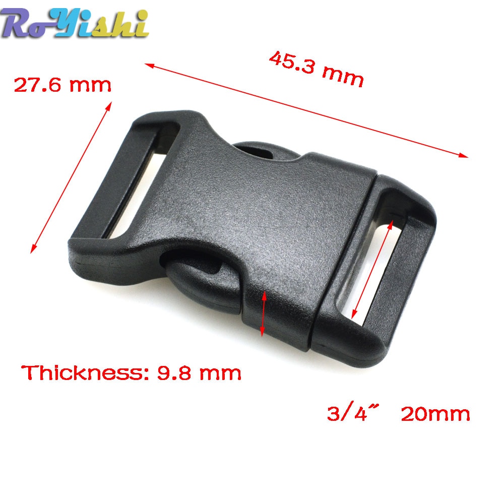 10 stks/pak Piastic Release Gesp Gebogen 550 Paracord Armband Halsband Backpack Strap Webbing 10mm 15mm 20mm 25mm