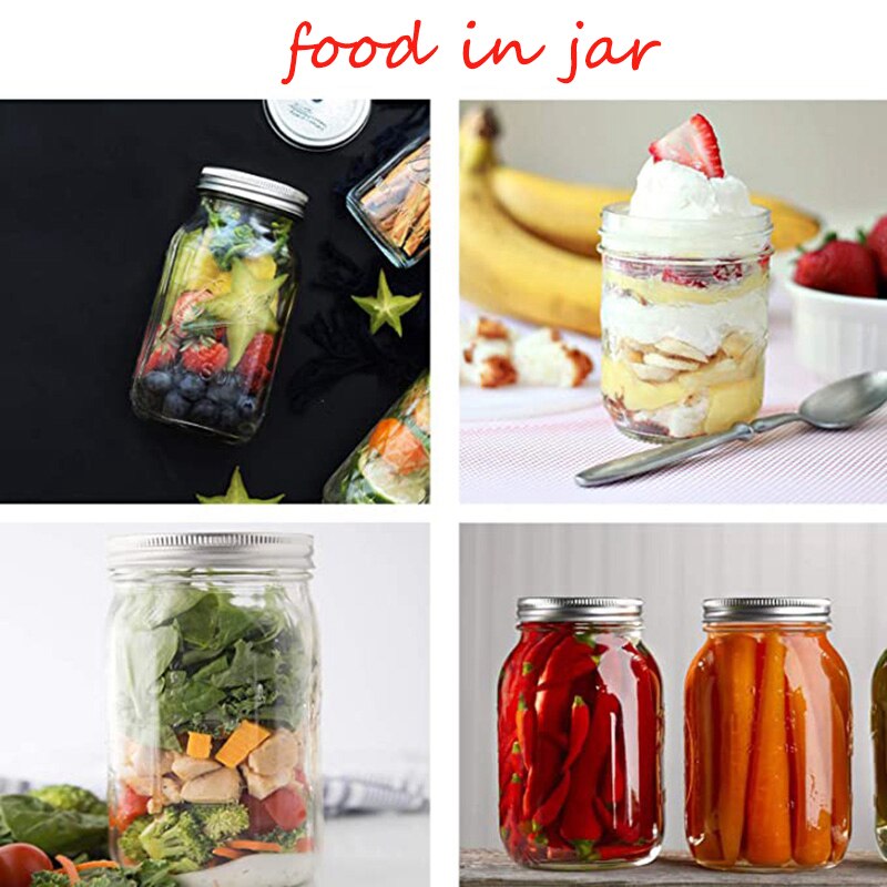 10PCS Tinplate Sealing Lids Wide Mouth Canning Mug Glass Lid Stainless Steel Top Covers Rust Resistant Screw Bands Rings