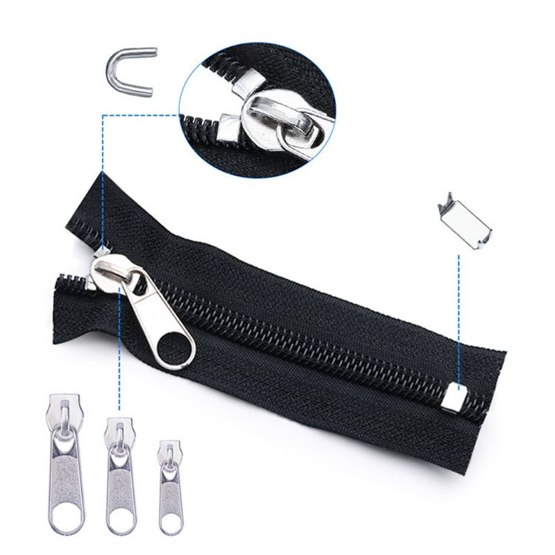 85pcs/set Universal Zipper Repair Kit Sewing Jacket Slider Install Plier Metal Lock Pull Rescue Zipper Slider